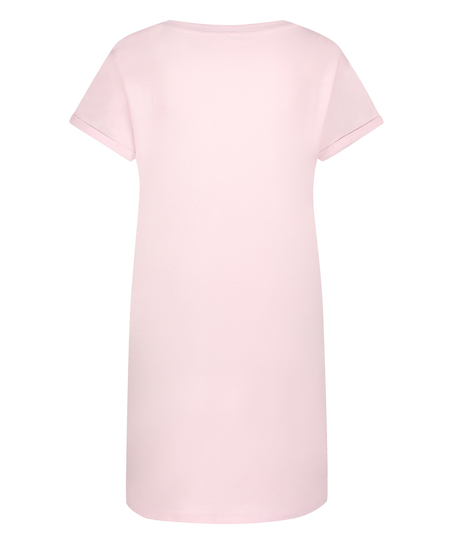 Chemise de nuit col rond, Rose