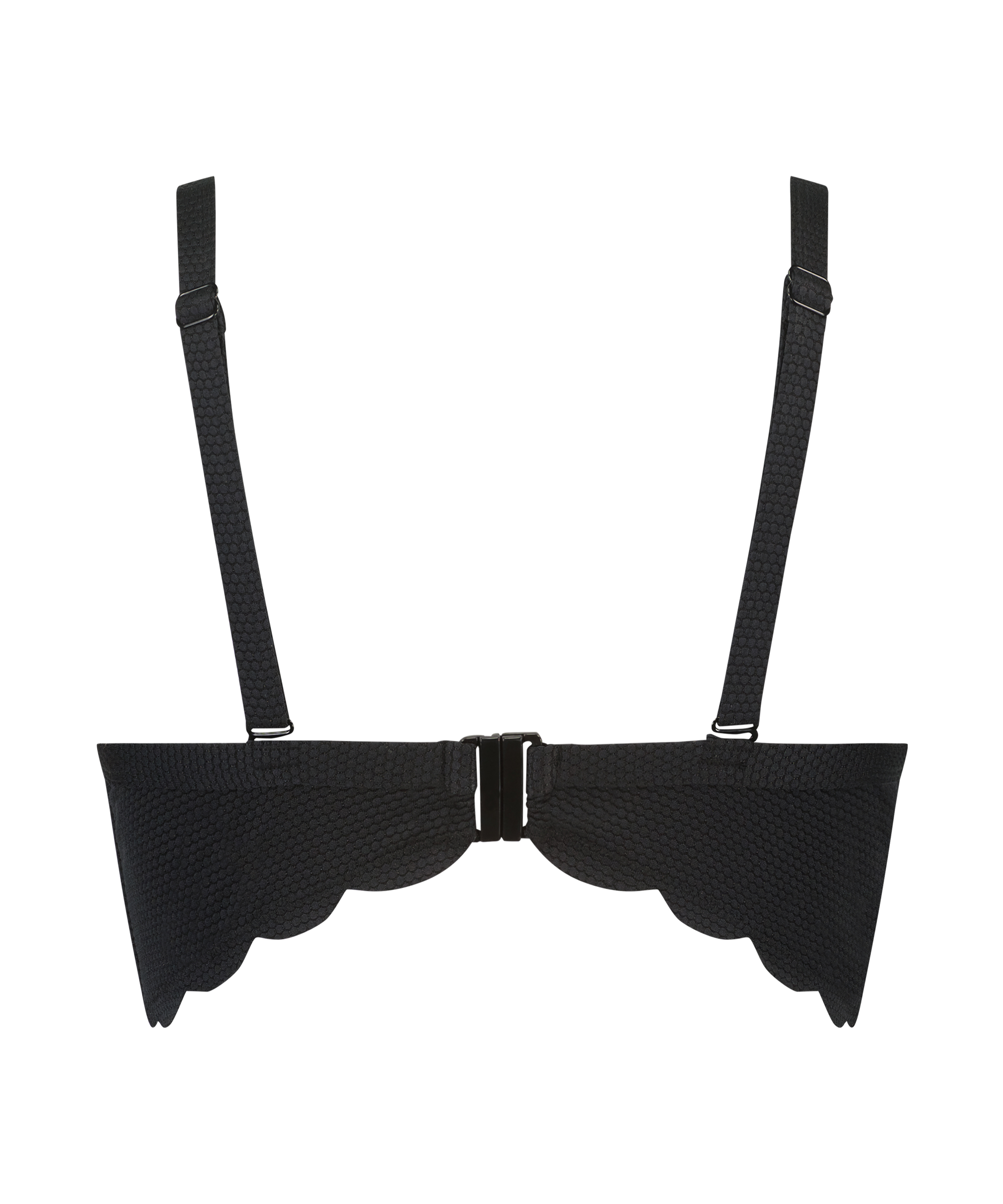 Haut de bikini préformé à armatures Scallop, Noir, main