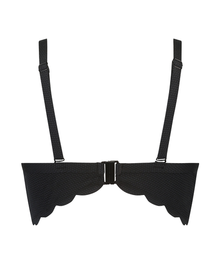 Haut de bikini préformé à armatures Scallop, Noir