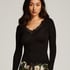 Haut de pyjama manches longues Jersey, Noir