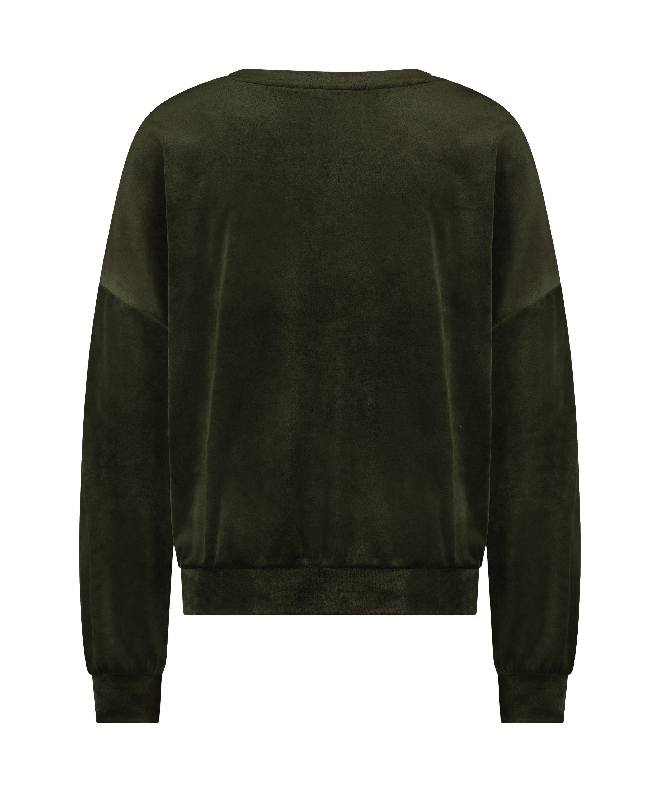 Top Velours, Vert, main