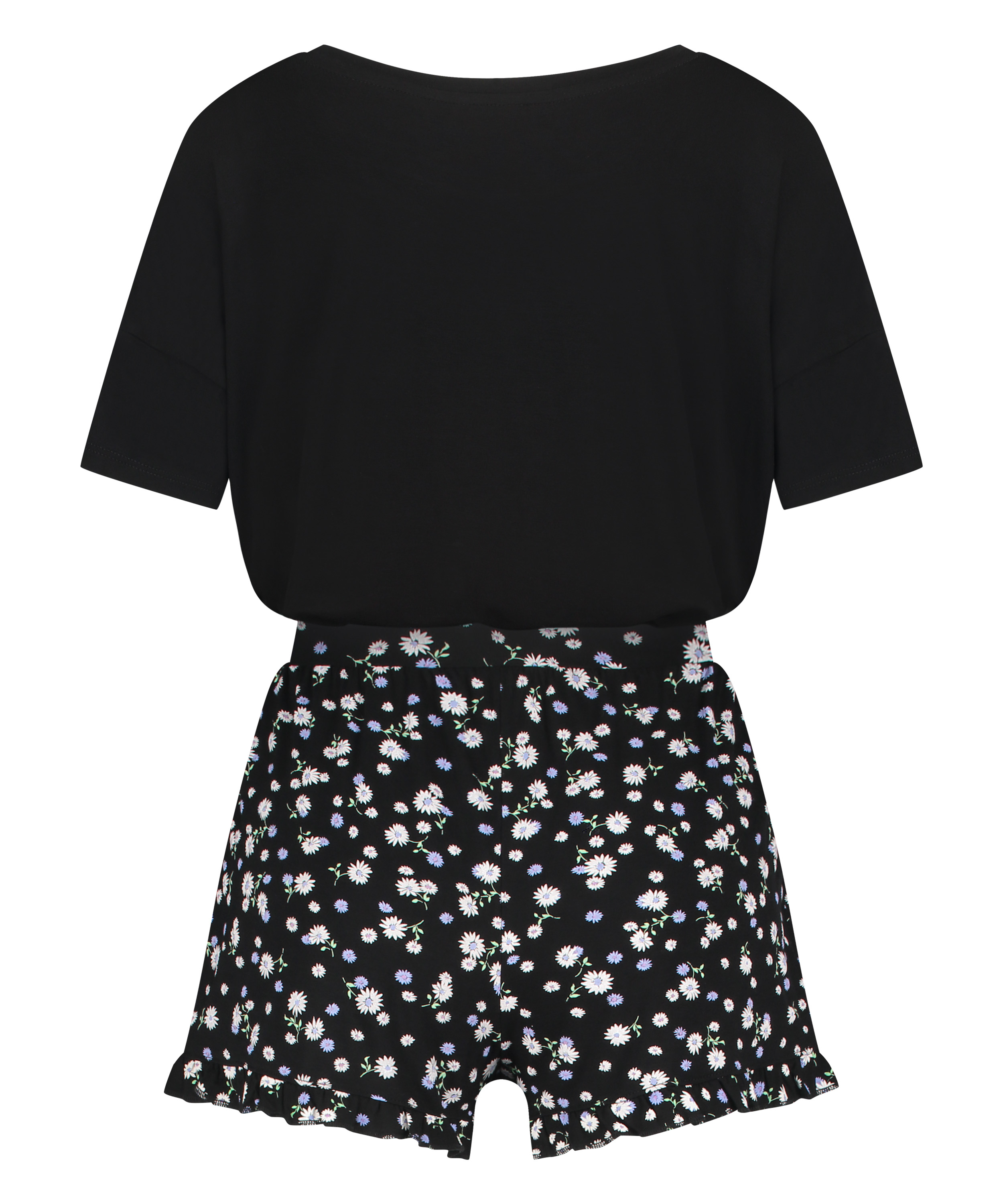 Ensemble de pyjama court, Noir, main