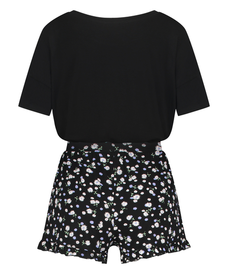 Ensemble de pyjama court, Noir