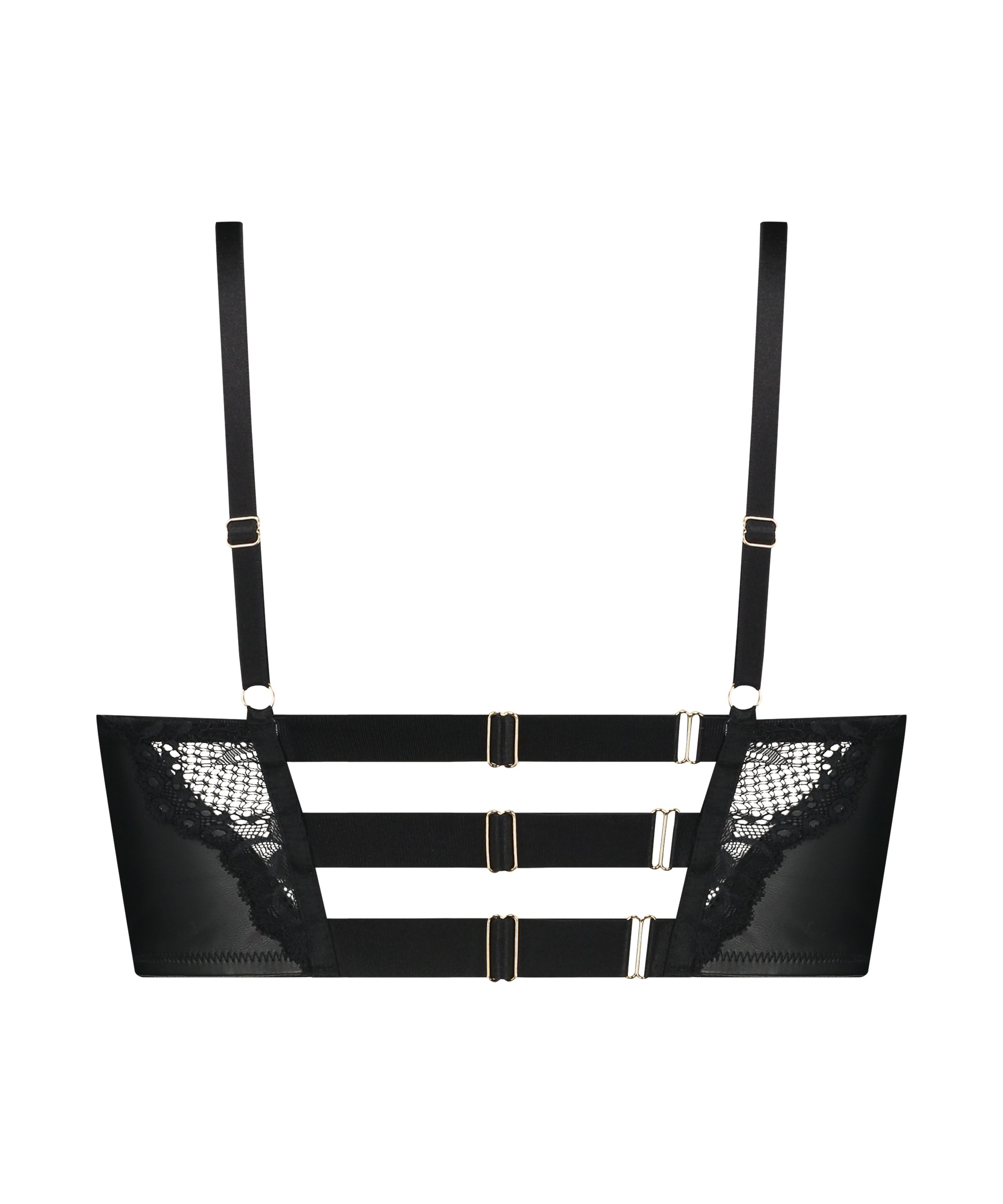 Soutien-gorge à armatures push-up préformé longline Talia, Noir, main