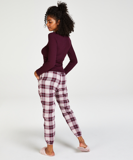 Pantalon de pyjama en serg&eacute;, Violet