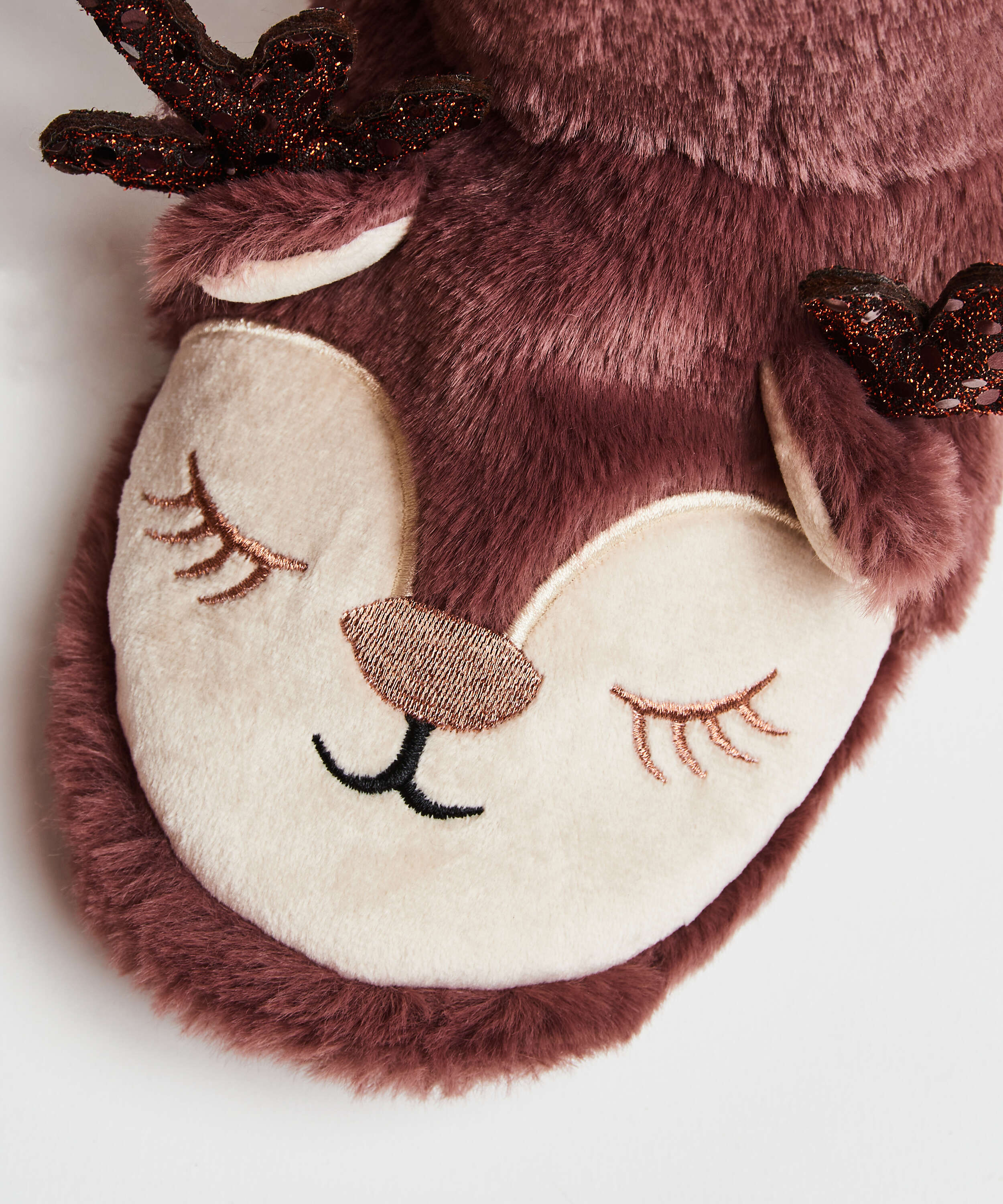 Pantoufles Renne, Rose, main