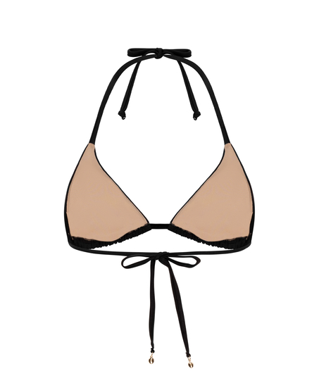 Haut de bikini triangle Boho, Noir