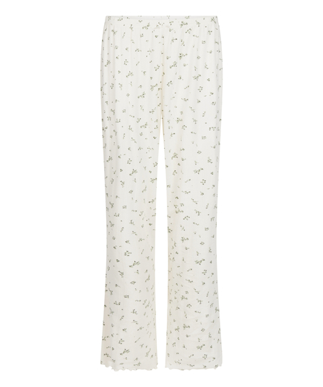 Pyjama Pant Loose Pointelle, Blanc