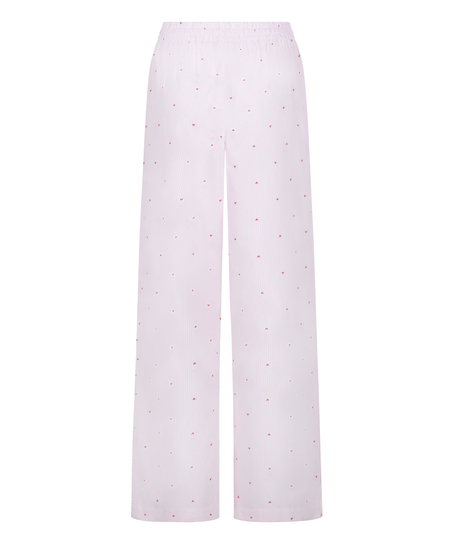 Pantalon Cotton Stripe Heart, Blanc