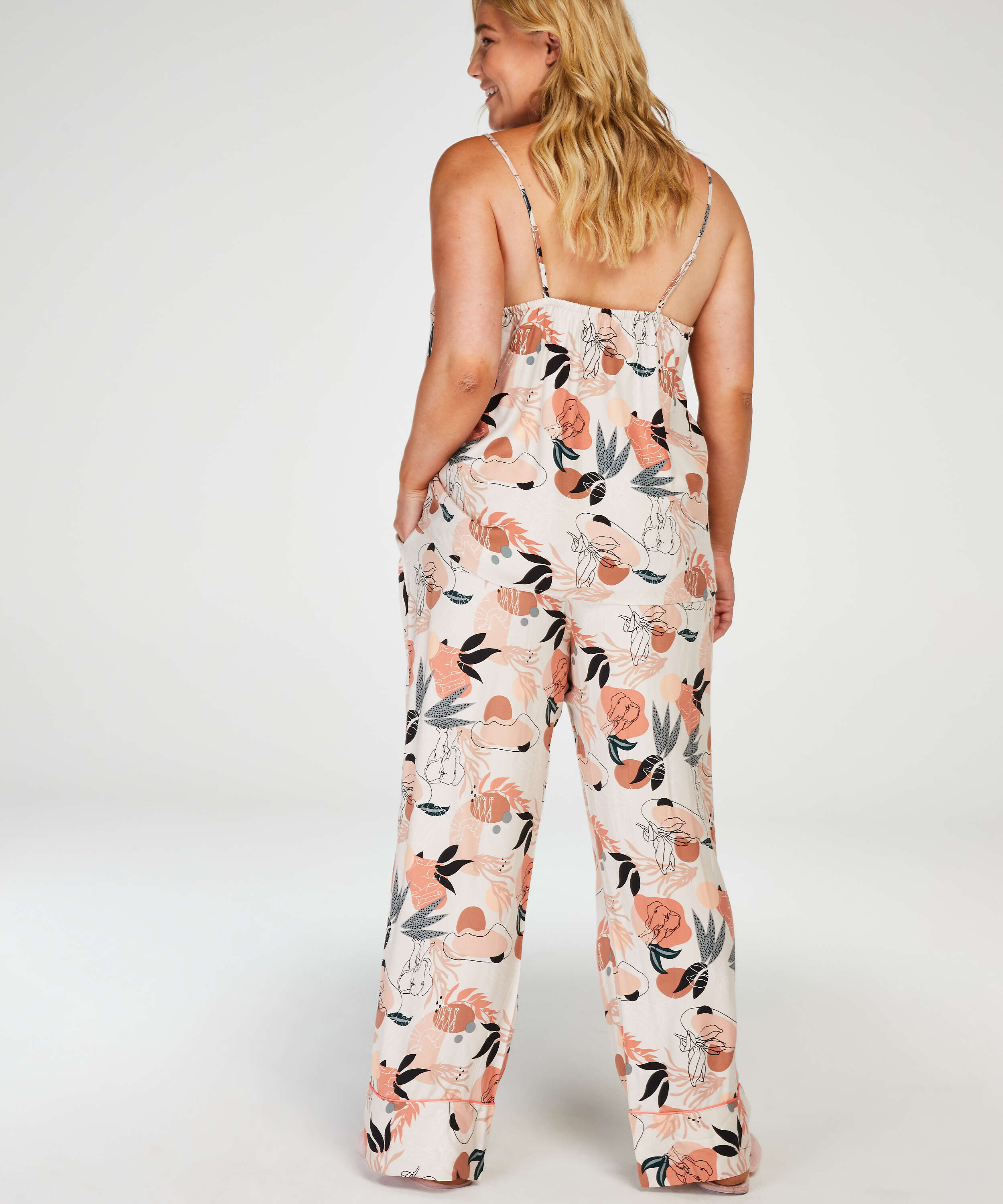 Pantalon de pyjama tiss&eacute;, Rose, main