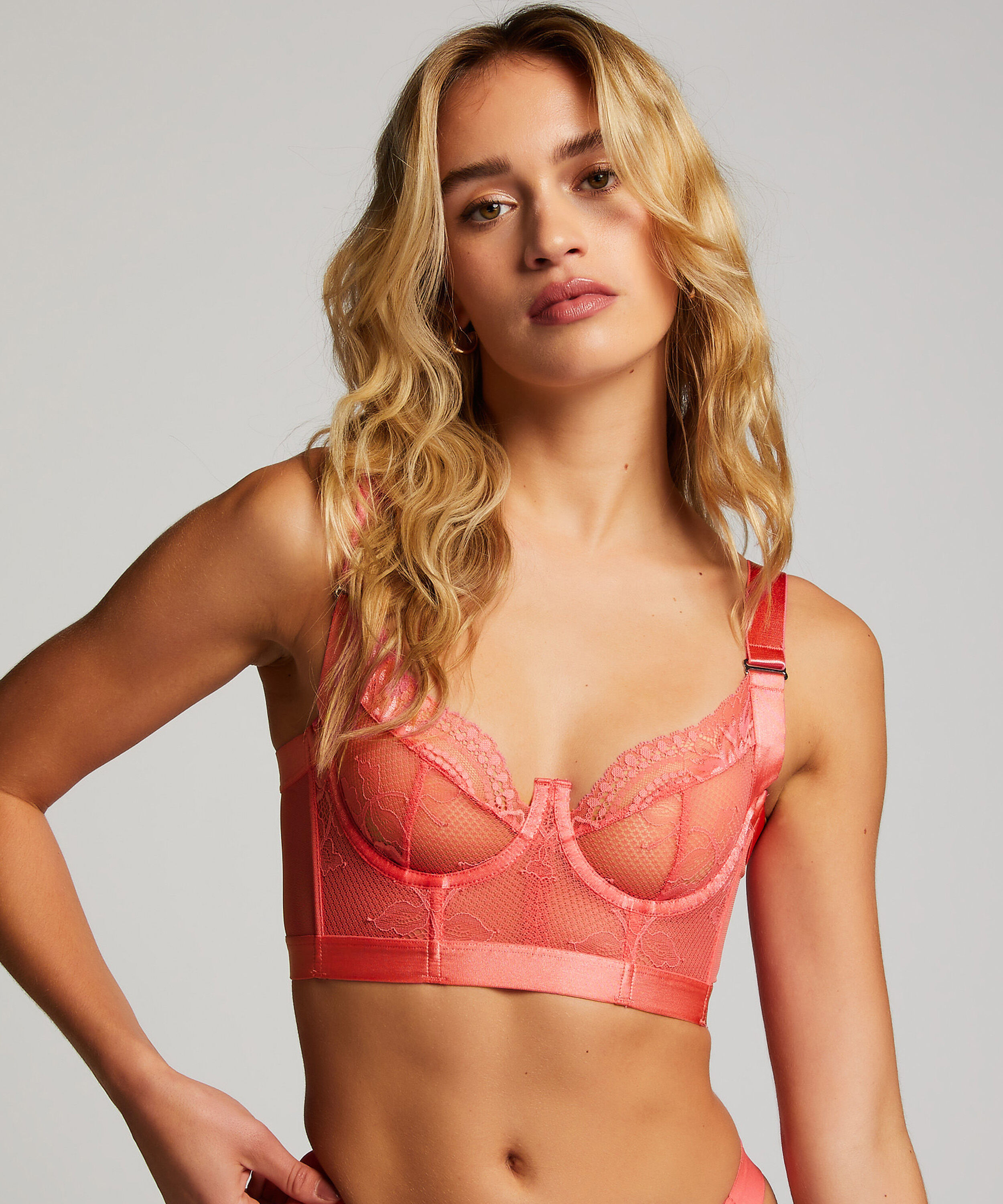 Soutien-gorge bustier non rembourré à armatures Hana, Rose