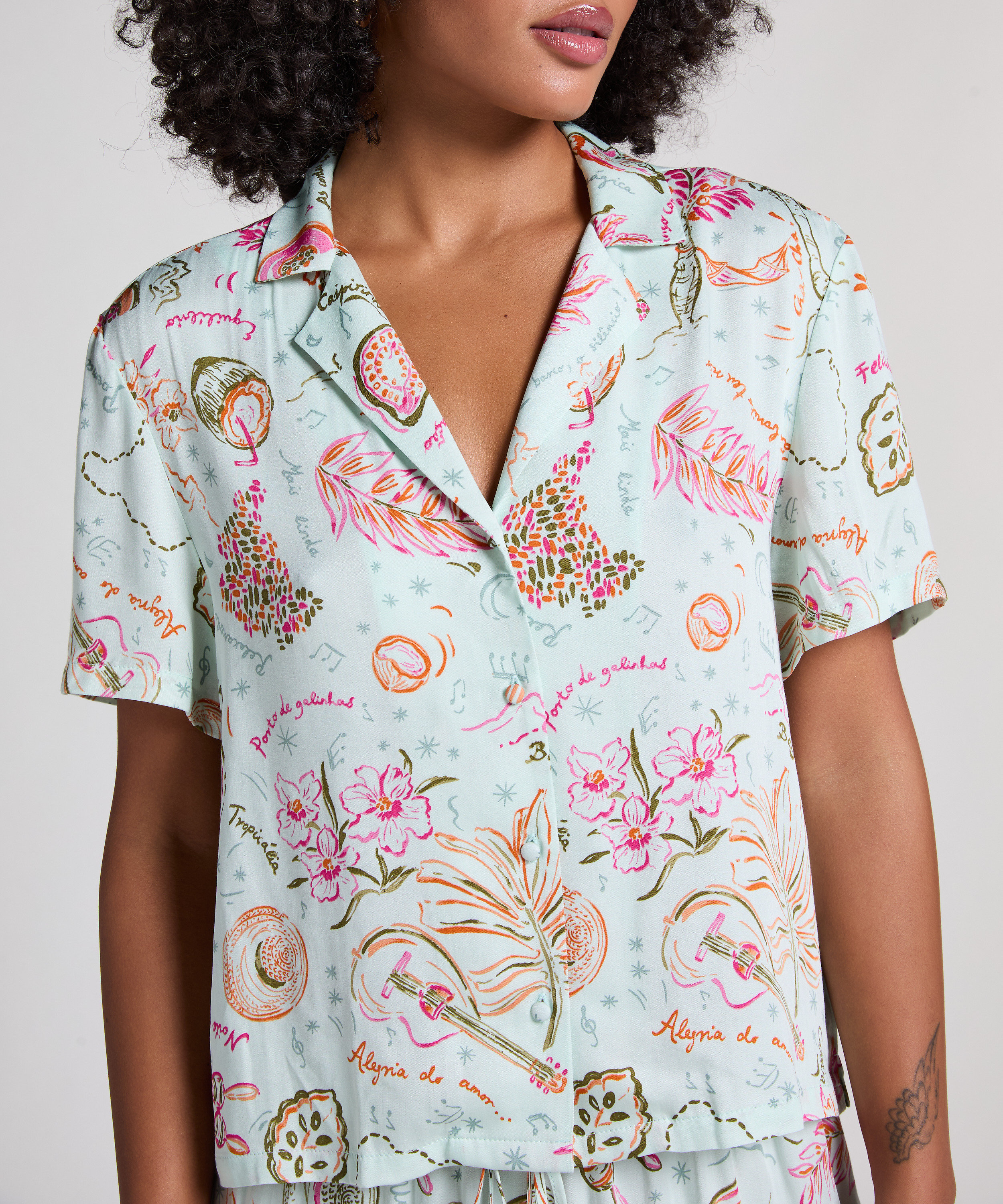 Veste en satin, Vert, main