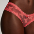 Slip br&eacute;silien V-shape mesh, Rose
