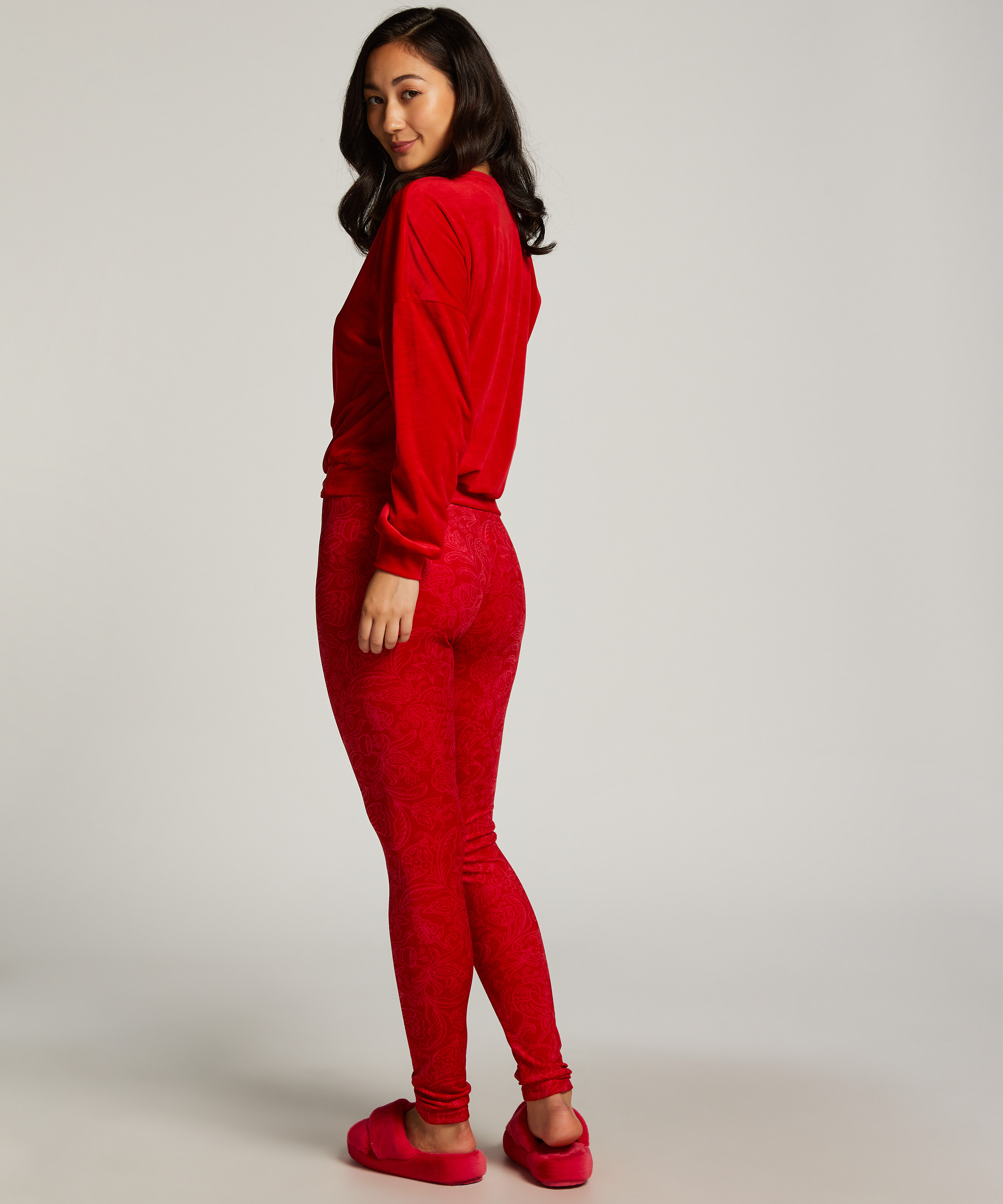 Legging en velours, Rouge, main