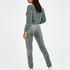 Pantalon de jogging en velours long, Vert