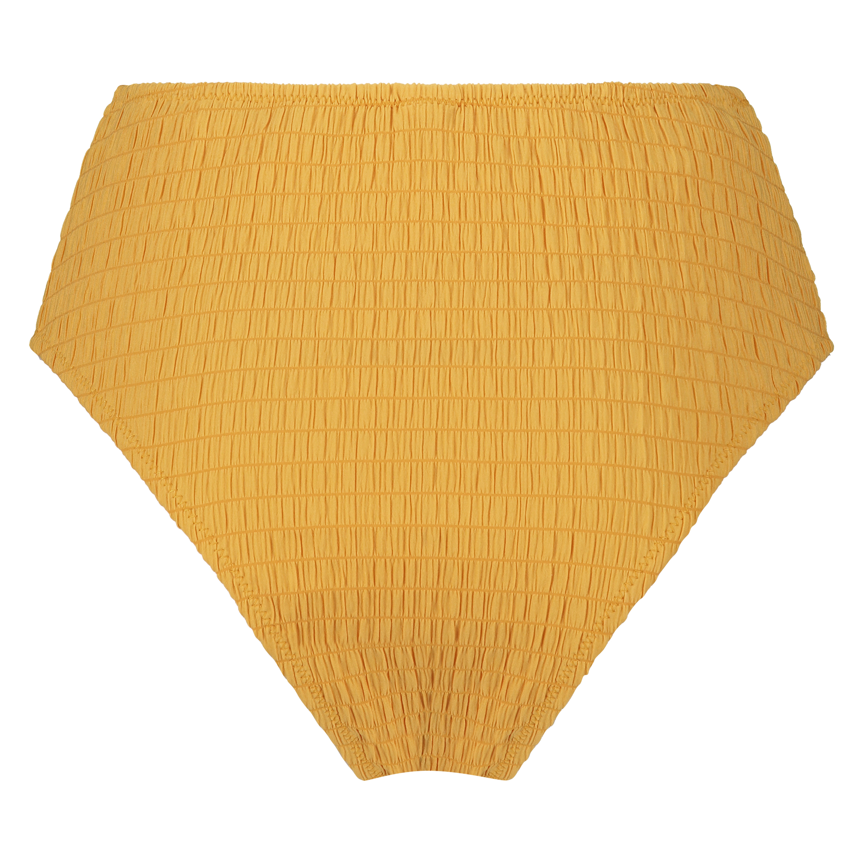 Bas de bikini taille haute échancré Goldenrod, Jaune, main