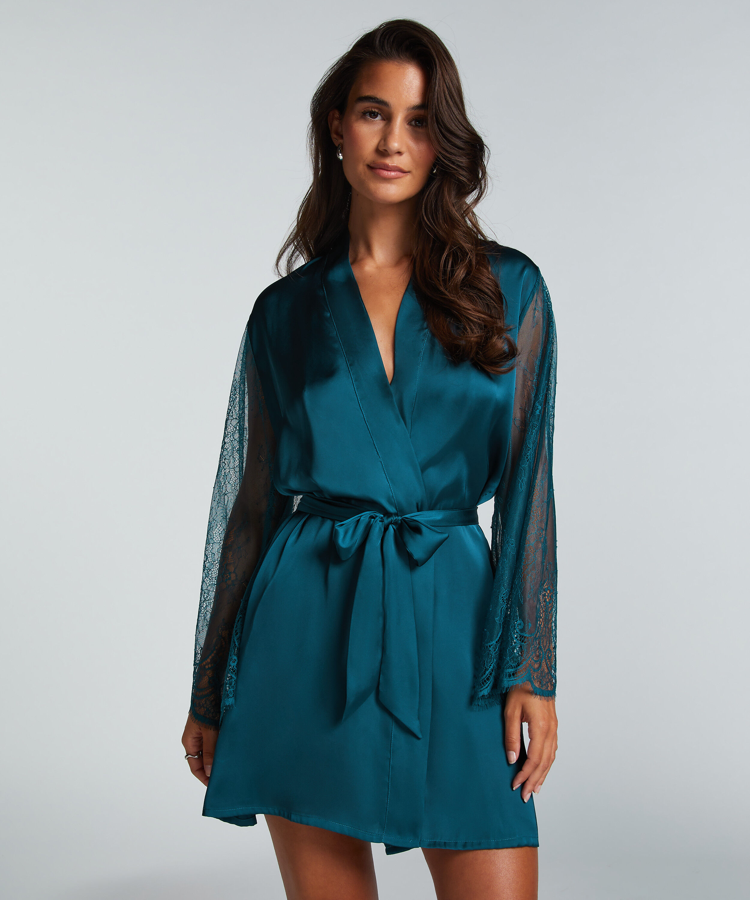 Kimono Satin, Bleu Kimono Satin, Bleu