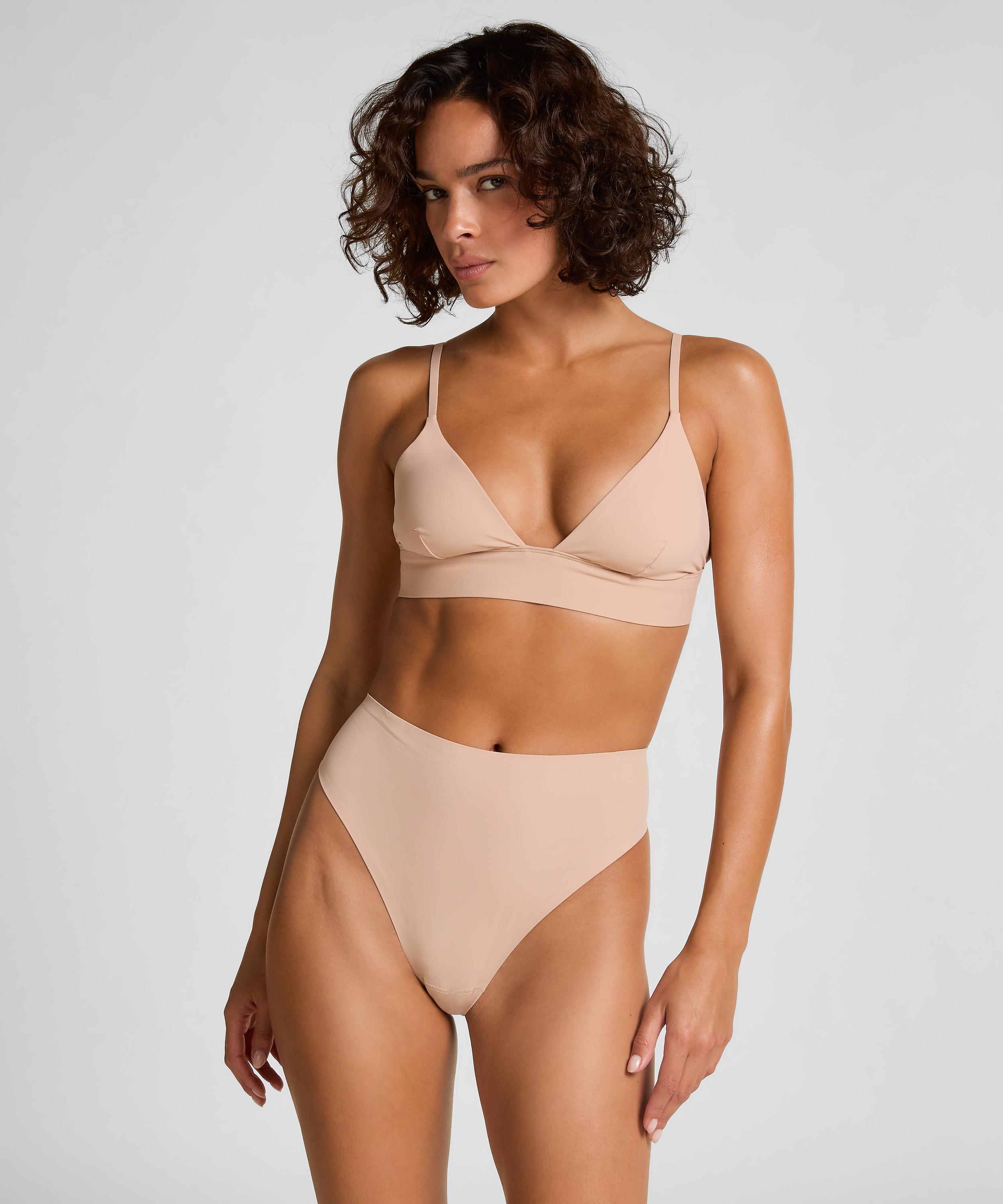 Triangle Brassière Smooth, Beige, main