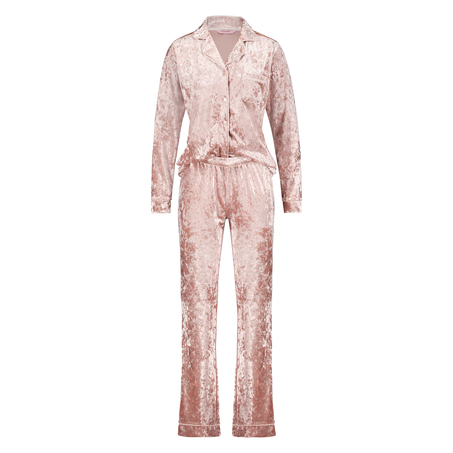 Pyjama Boyfriend crushed velour, Rose
