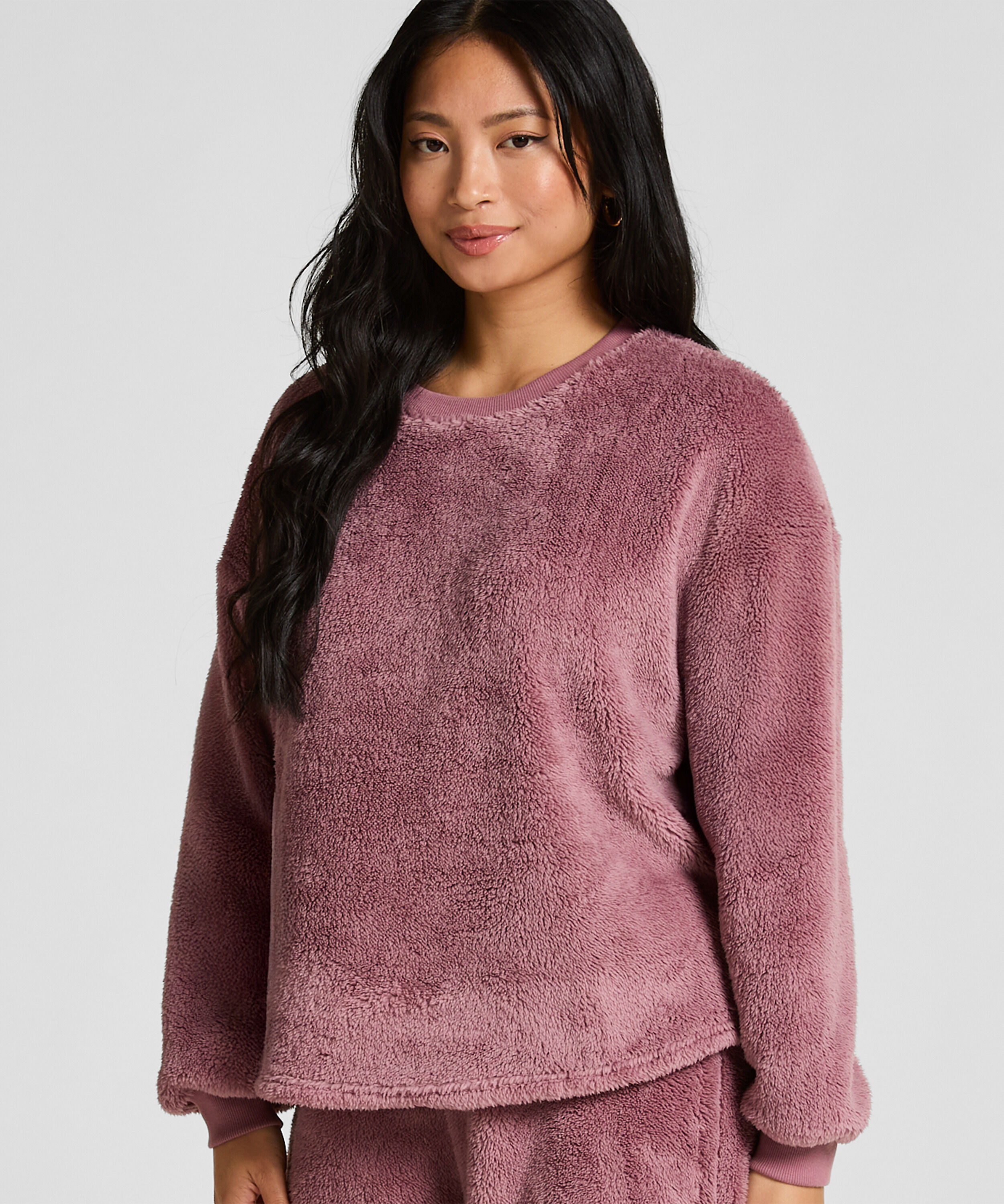 Top à manches longues Fluffy Fleece, Rose Top à manches longues Fluffy Fleece, Rose
