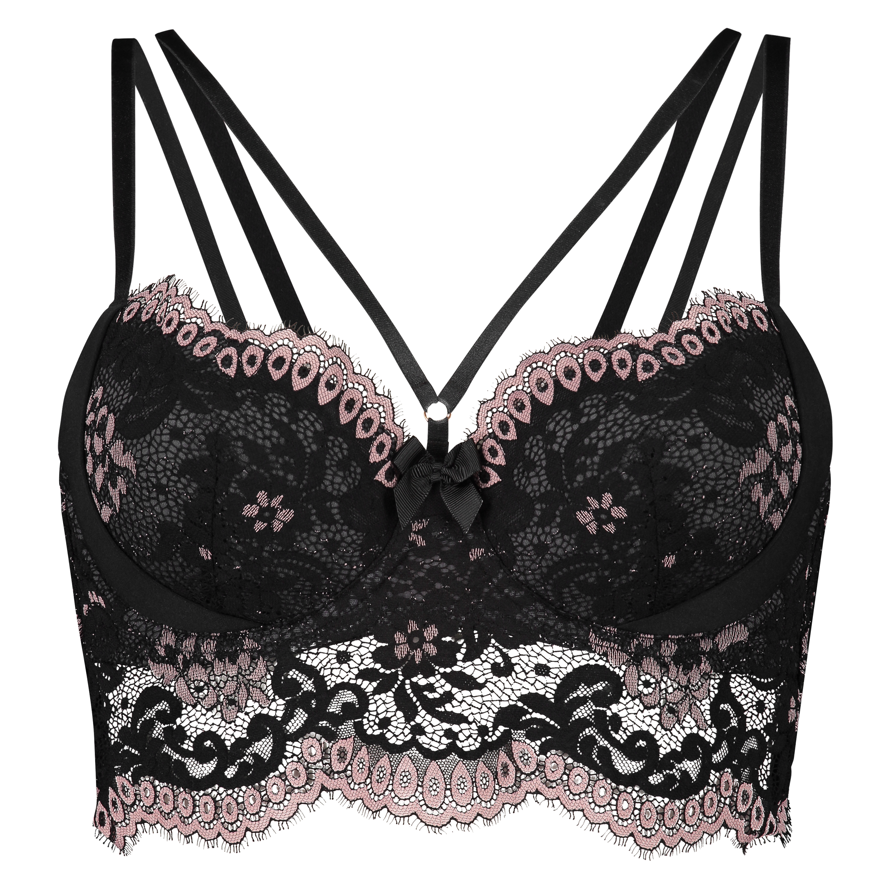 Soutien-gorge à armatures préformé longline Dide, Noir, main