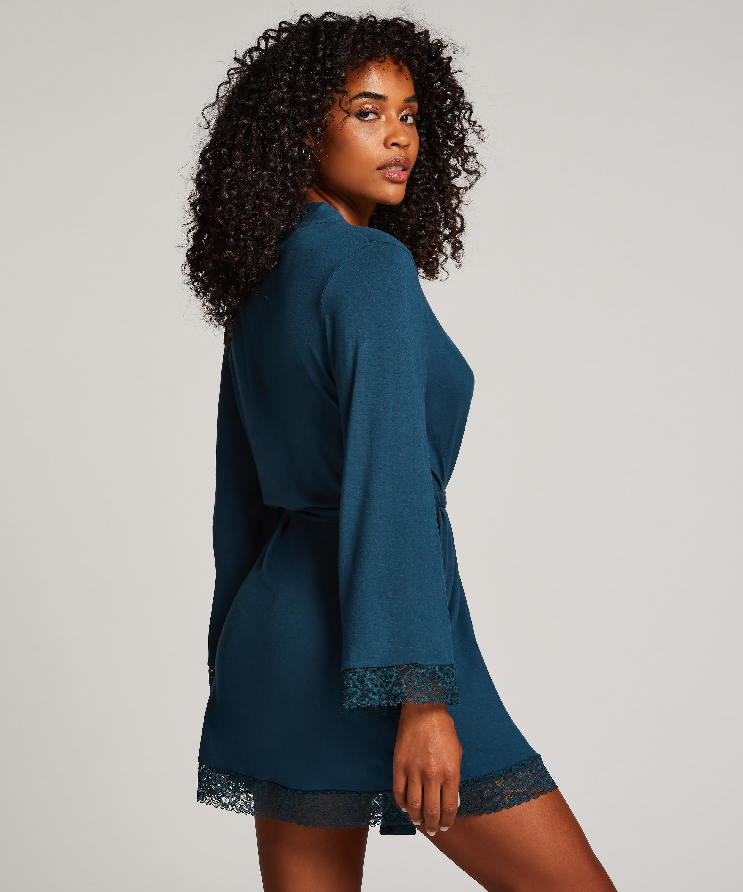 Peignoir court, Bleu, main