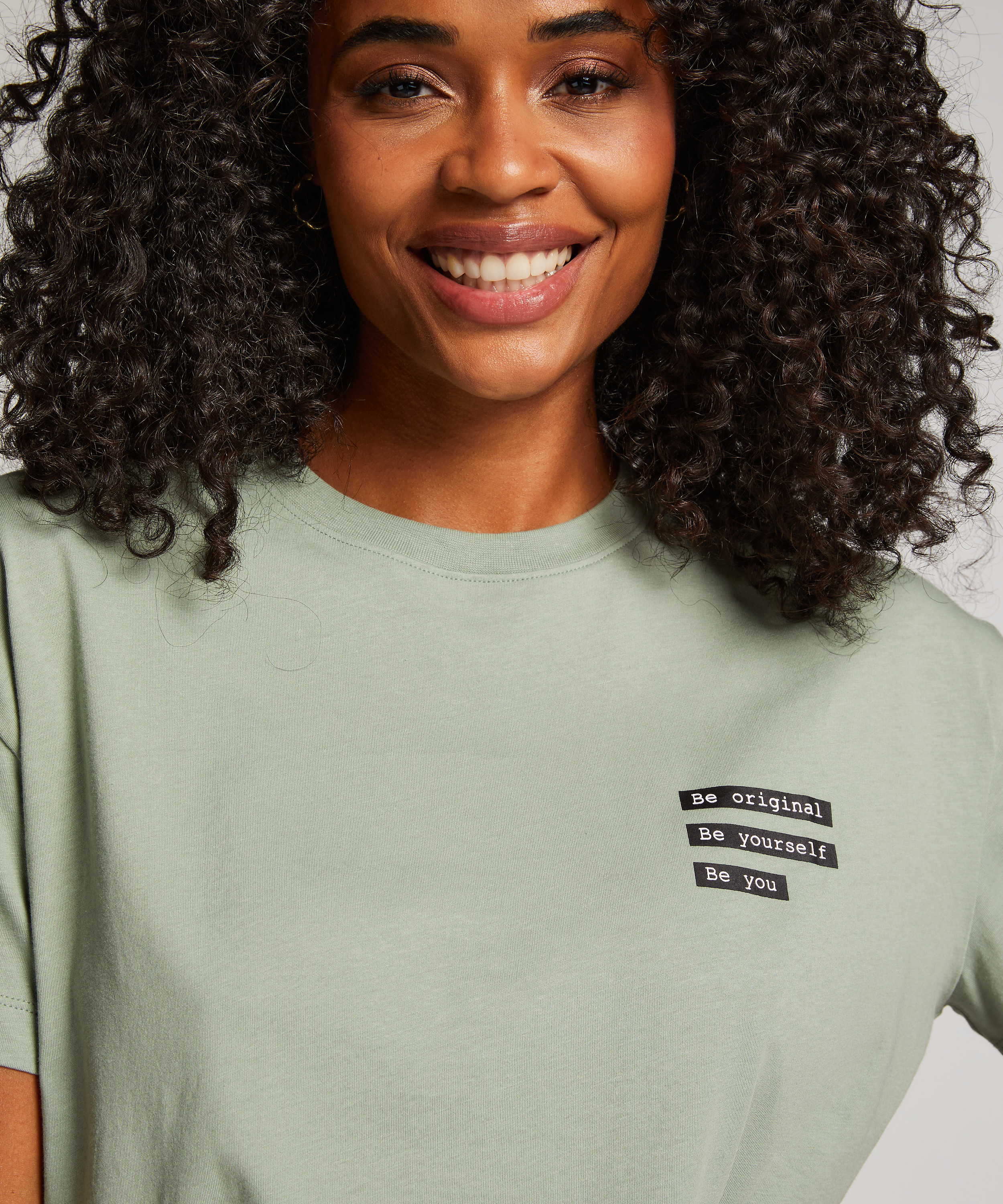 Chemise de nuit à encolure arrondie, Vert, main