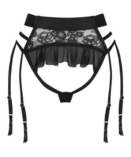 Slip brésilien échancré Ellen Maid, Noir