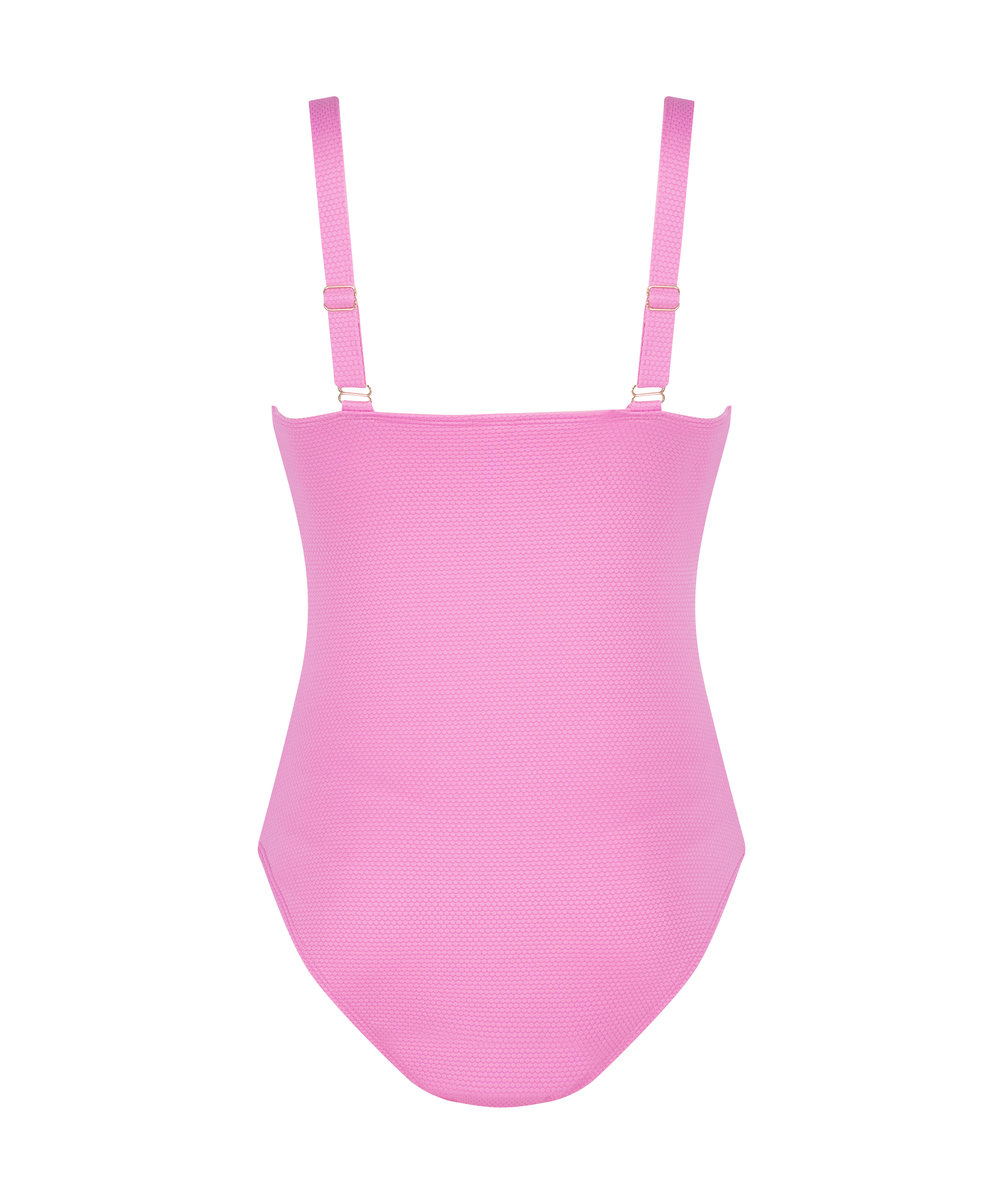 Maillot de bain galbé Scallop, Rose, main
