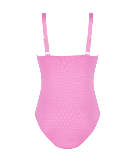 Maillot de bain galbé Scallop, Rose