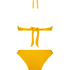 Tenue de bikini Crinkle, Jaune