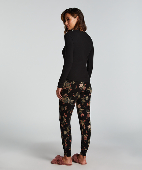 Pantalon de pyjama Jersey, Noir