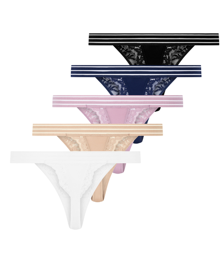 Lot de 5 strings Sully, Bleu