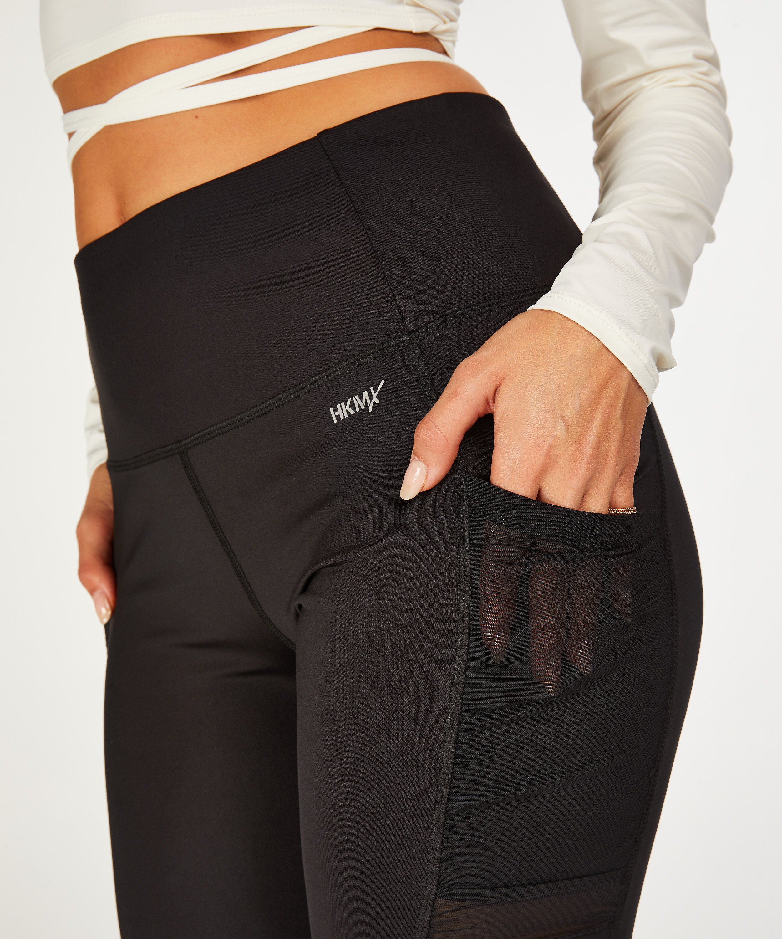 HKMX Sport Leggings Ruched, Noir, main