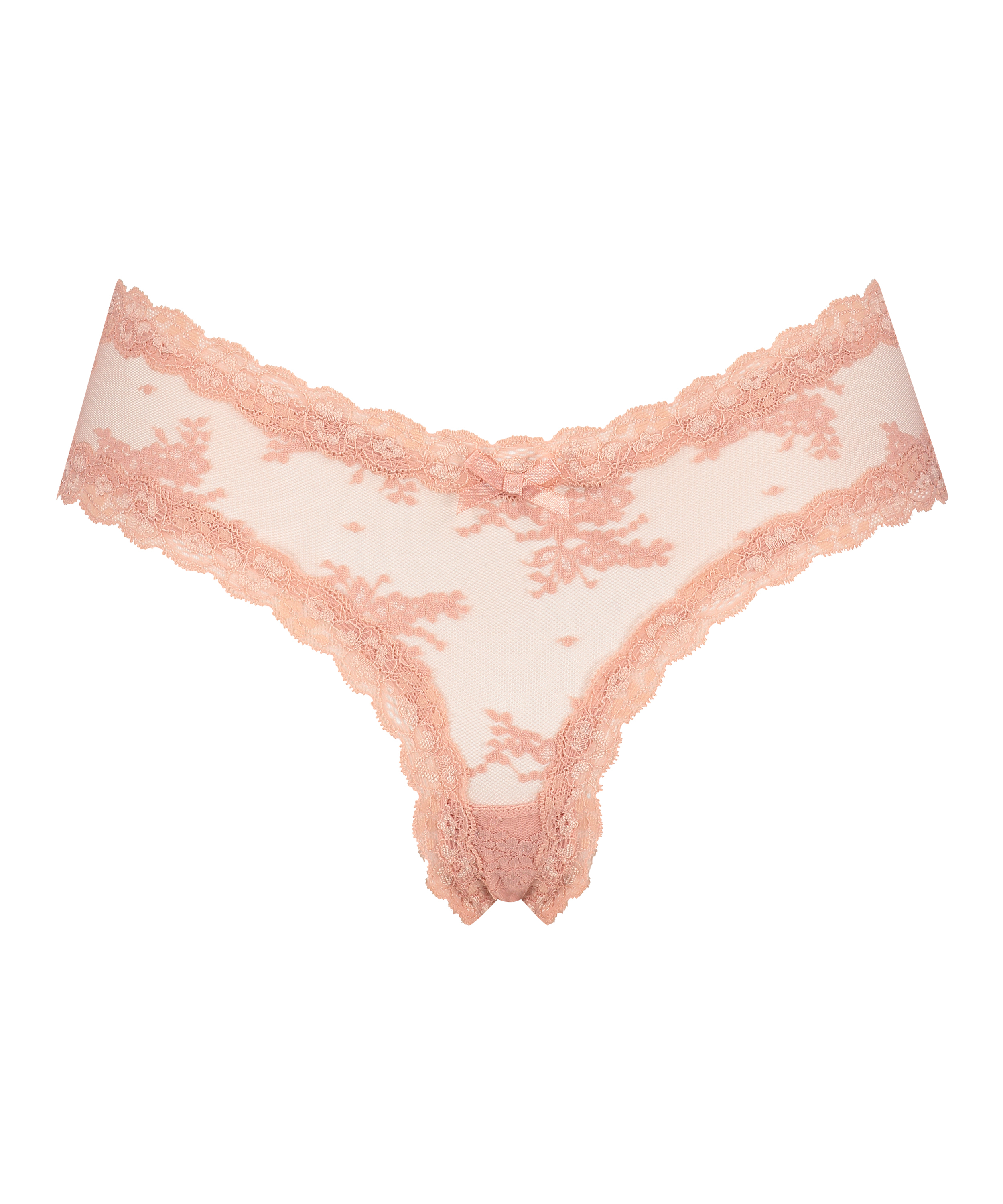 Slip br&eacute;silien V-shape mesh, Rose, main