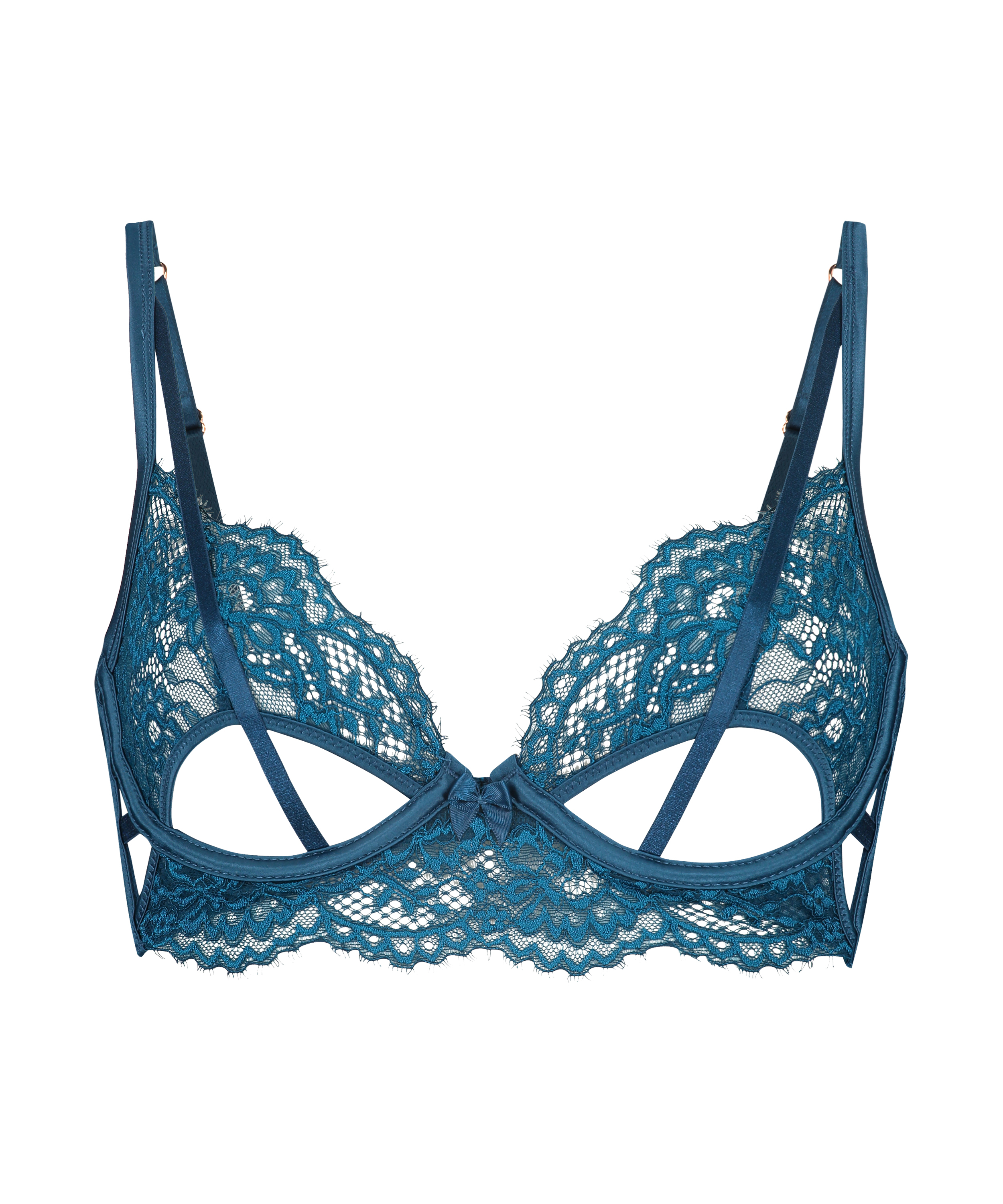 Soutien-gorge à armatures non-préformé longline Eve, Bleu, main