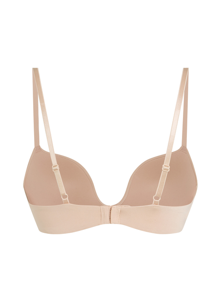 Soutien-gorge à armatures préformé push-up Deep-V, Beige