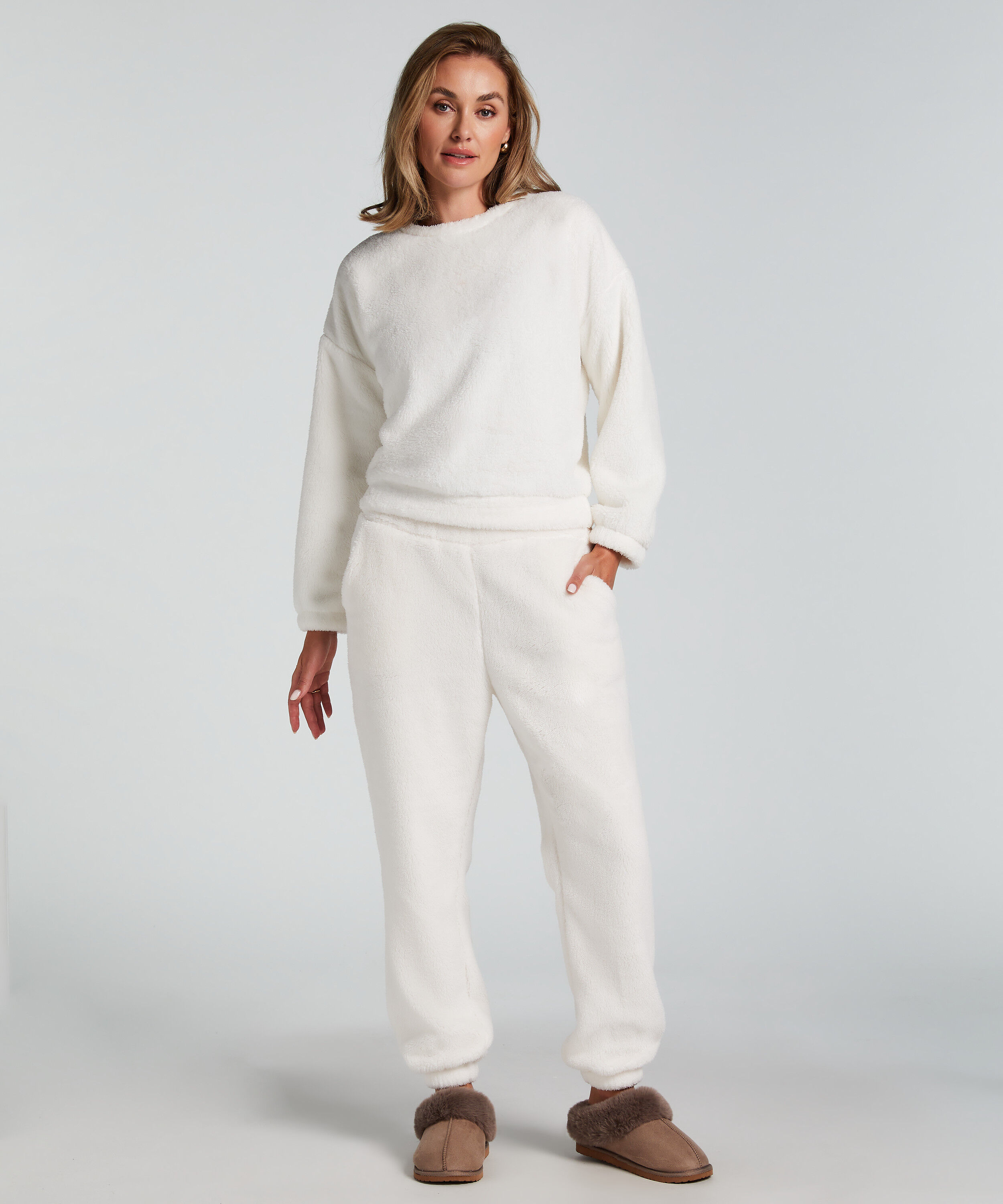 Pantalon de jogging polaire Snuggle, Blanc
