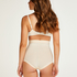 Culotte taille haute avec gaine sculptante en dentelle scuba - Level 3, Beige