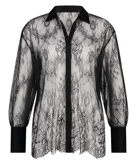 Haut en dentelle Camille, Noir