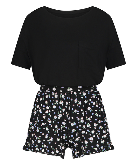 Ensemble de pyjama court, Noir