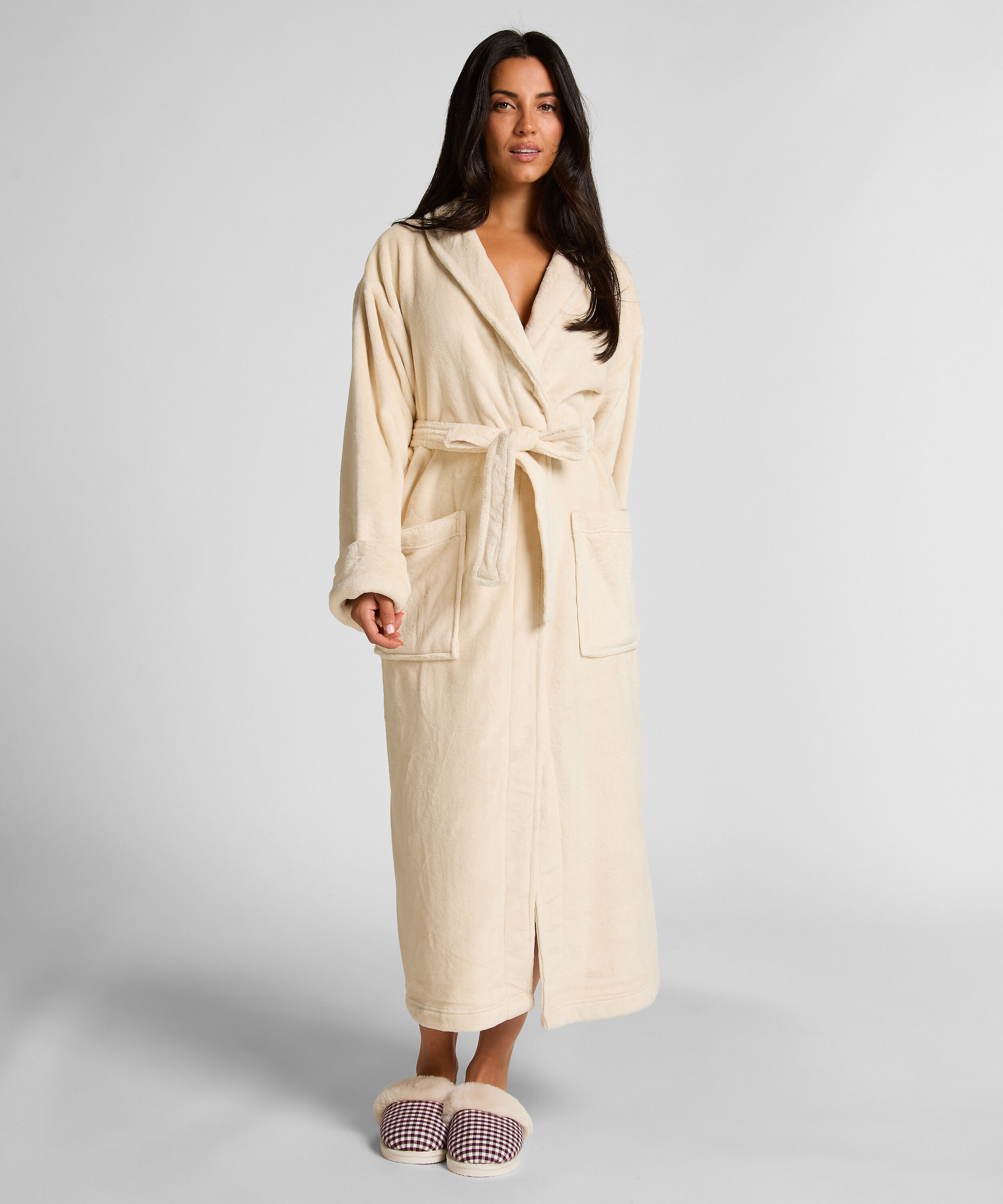 Peignoir en polaire douce, Blanc Peignoir en polaire douce, Blanc