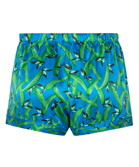 Short de pyjama Satin, Bleu
