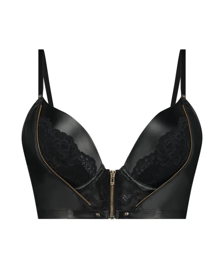 Soutien-gorge à armatures push-up préformé longline Talia, Noir