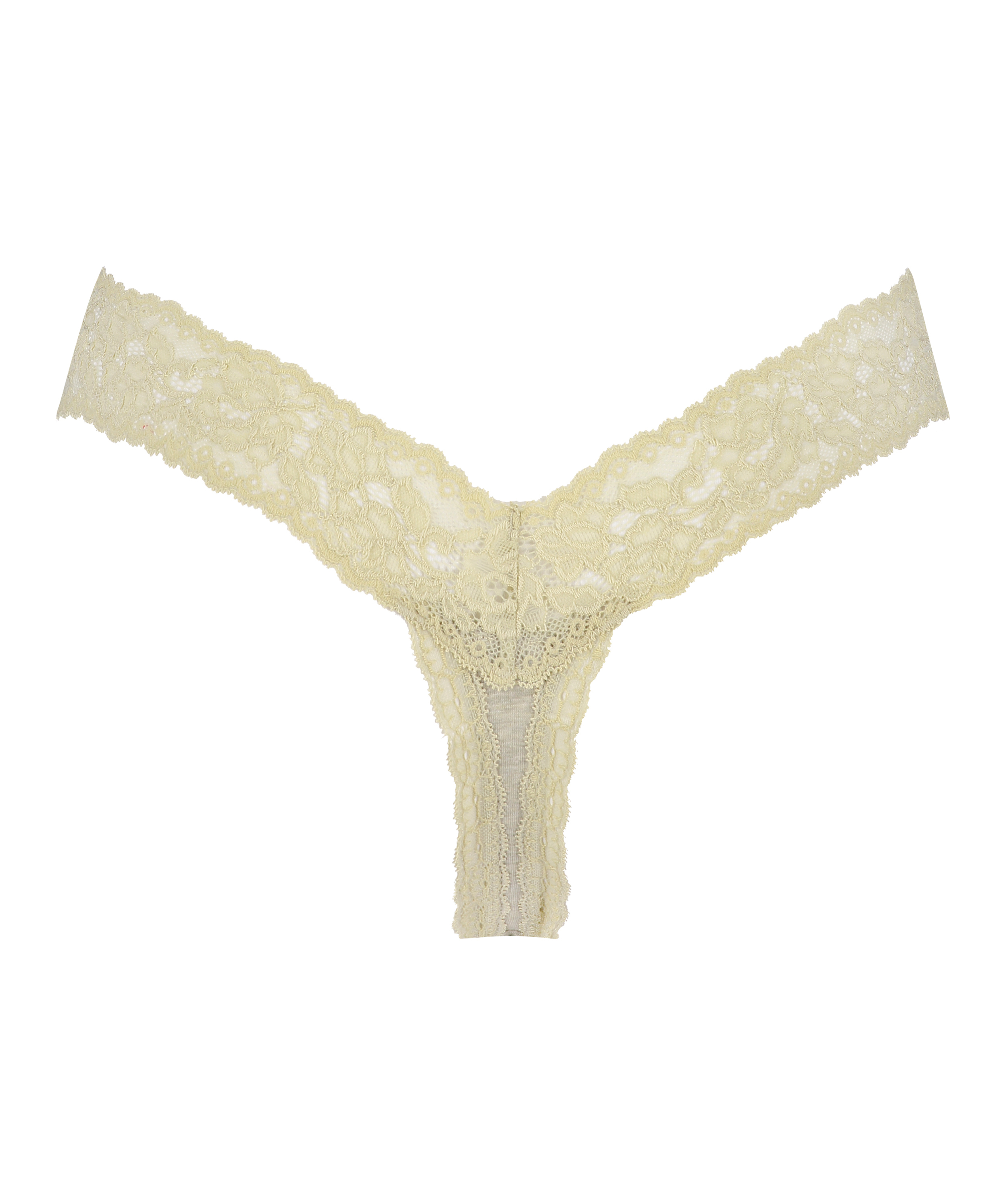 String taille extra basse en coton, Vert, main