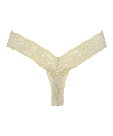 String taille extra basse en coton, Vert