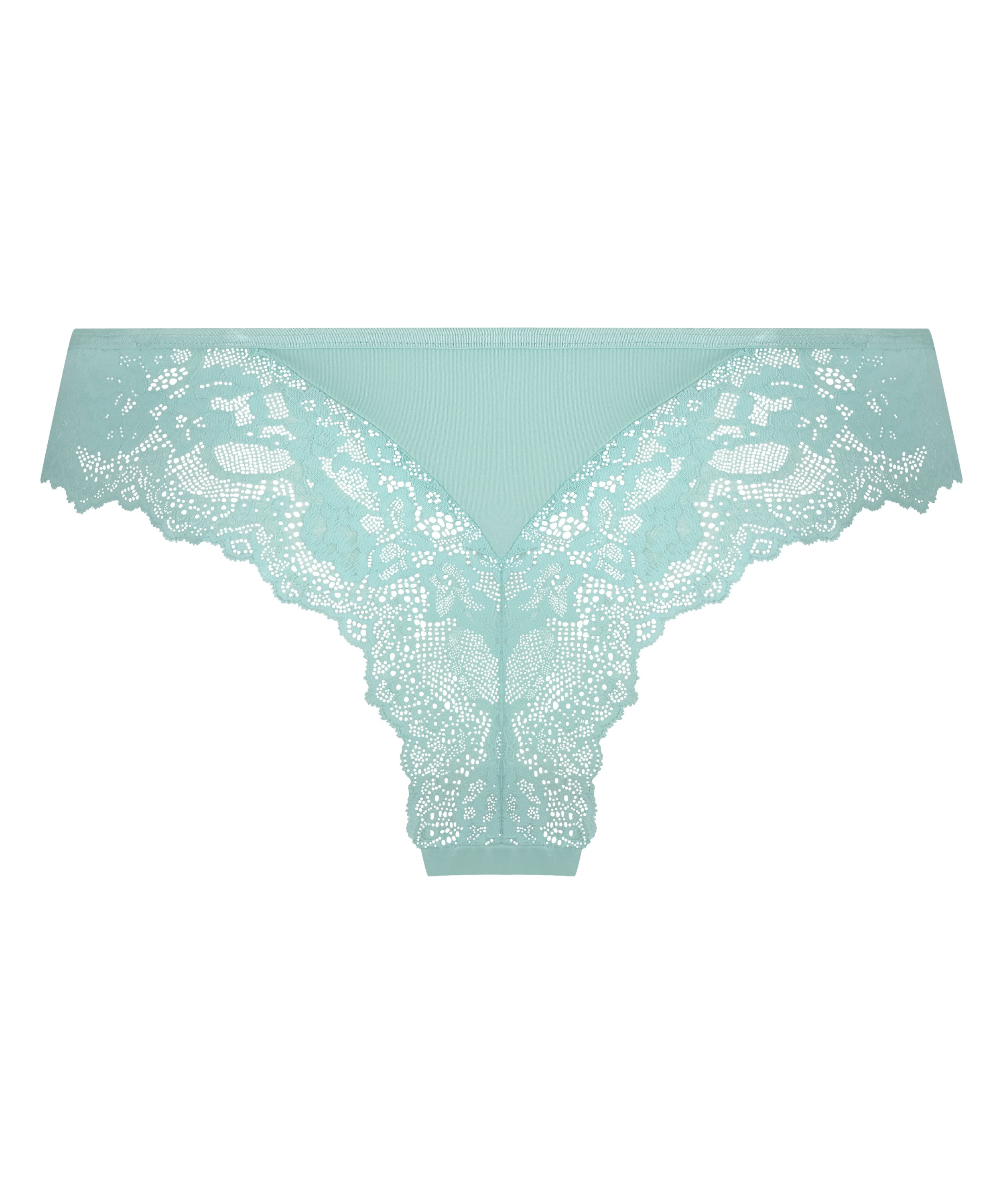 Slip brésilien jambes hautes Dora, Bleu, main