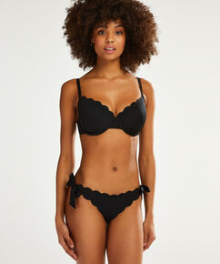 Bas de bikini cheeky Scallop Goddess, Noir