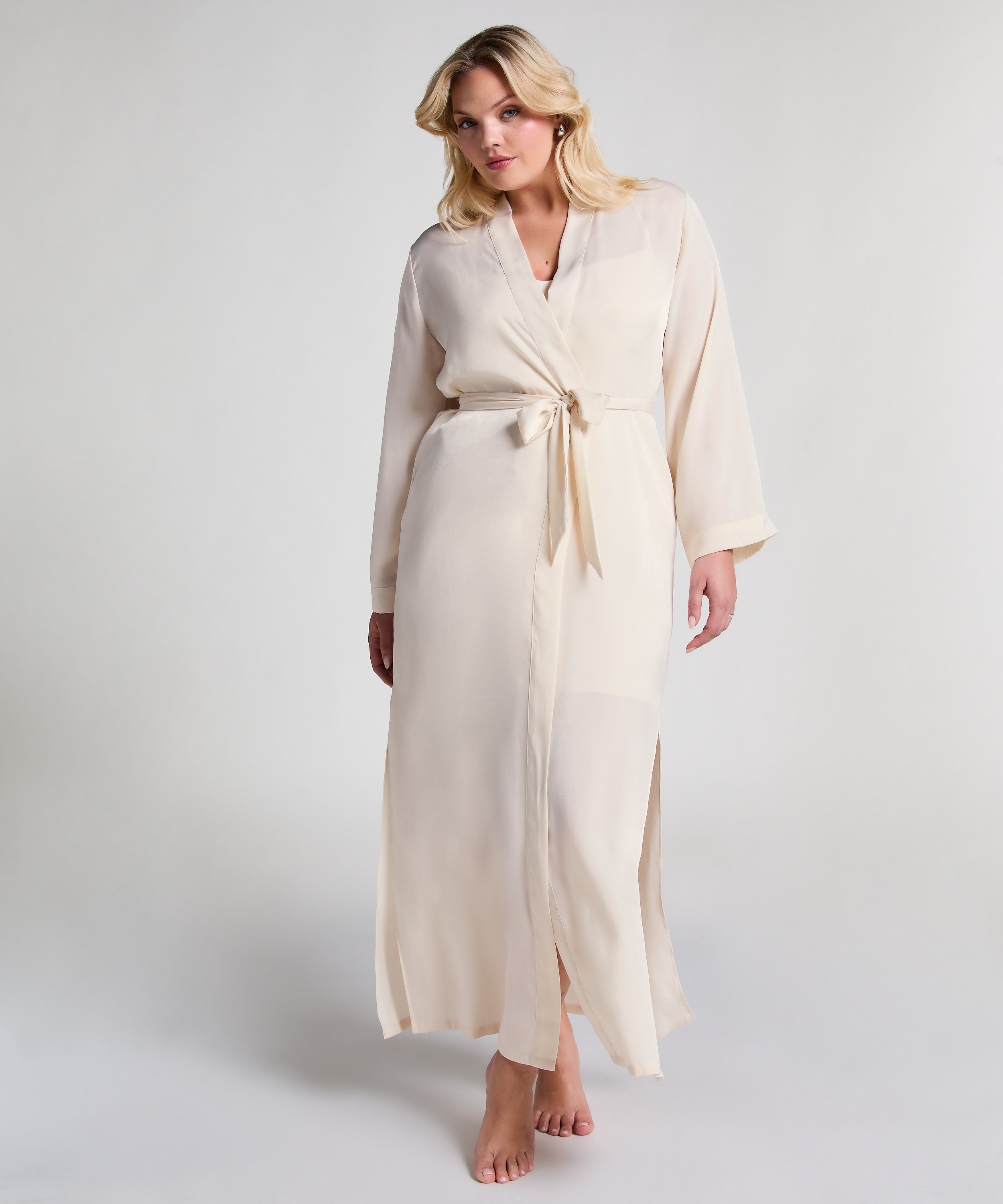 Kimono Satin, Blanc, main