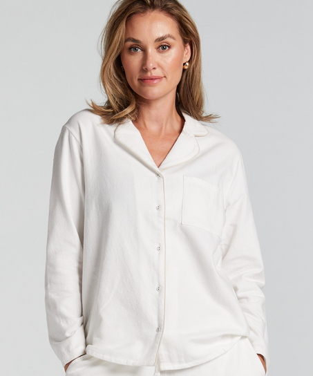 Haut de pyjama Flanel Essentials, Blanc